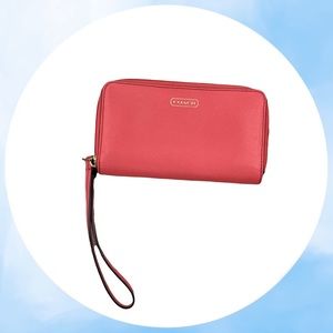 Coach Coral Darcy Zip Wristlet Wallet Leather 68079 Wallet